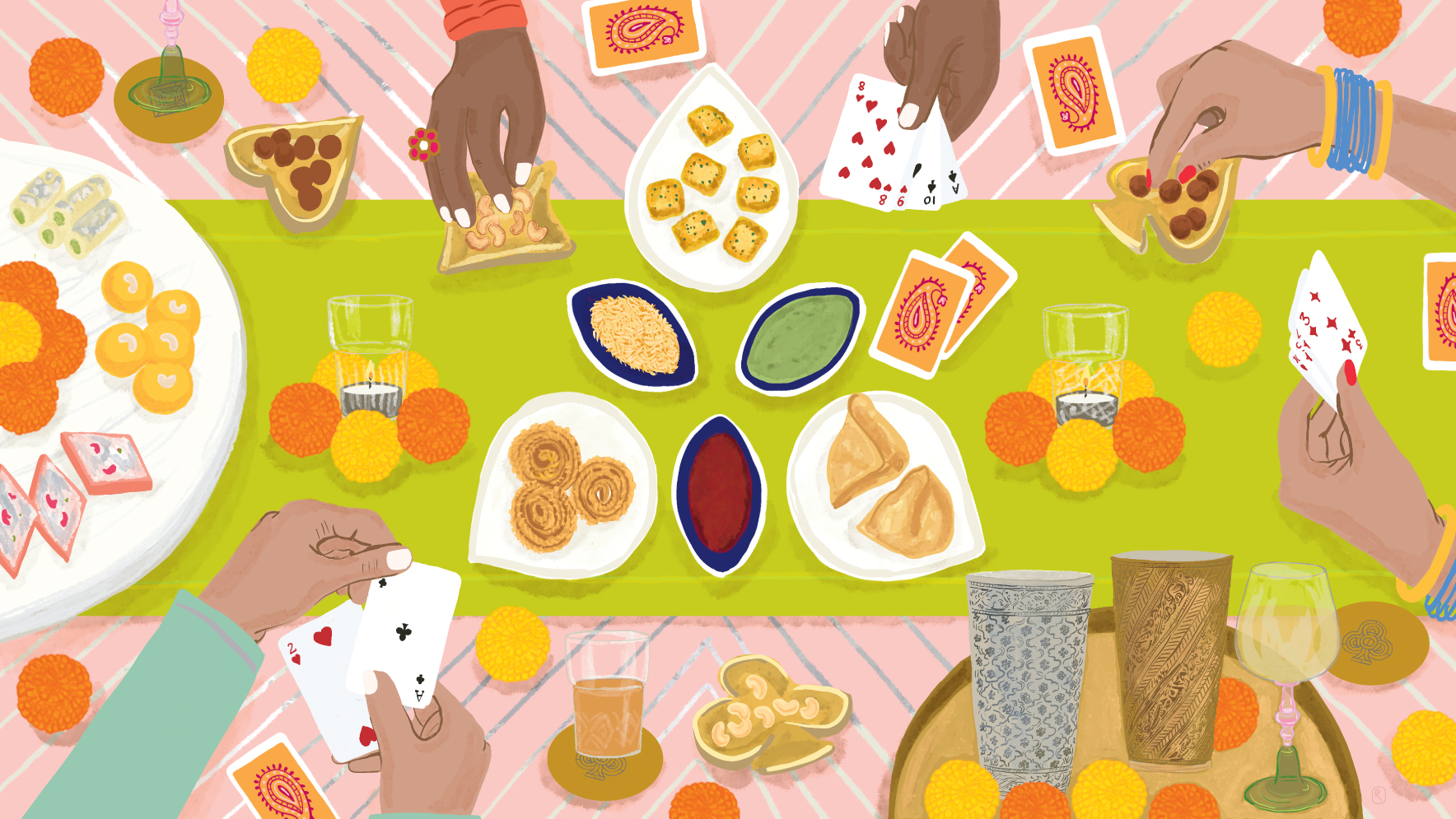 Fab serveware for your Diwali card party