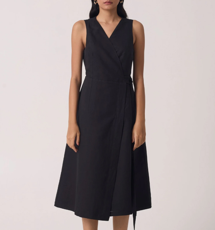 Arandi Black Wrap Dress